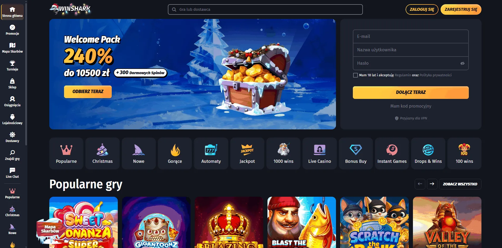 Winshark kasyno online
